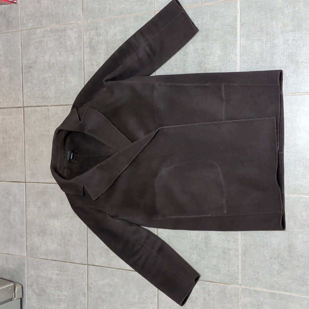 Theory 90% Wool - 10% Cashmere Double-side Unisex Dark Brown Coat